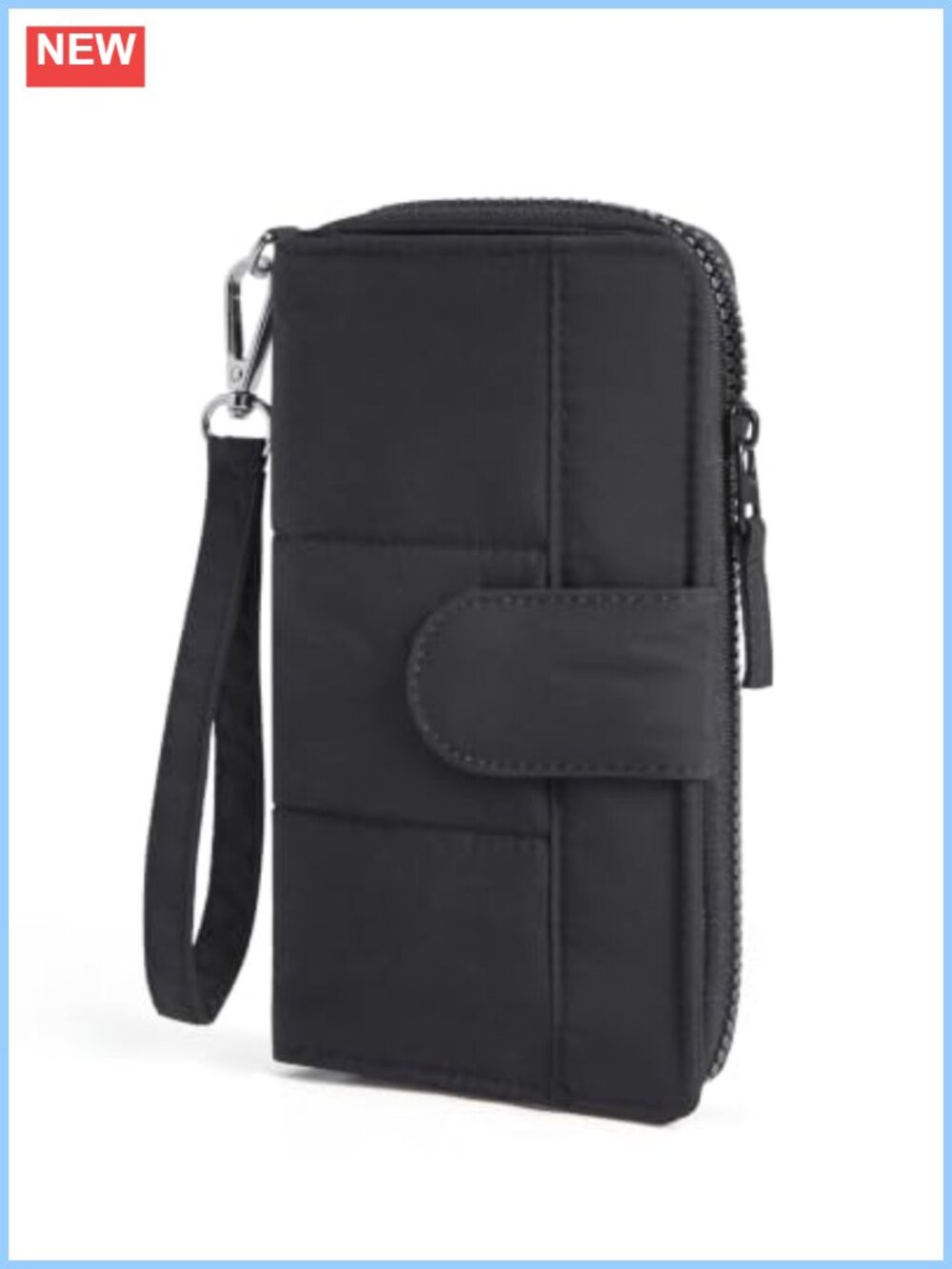 RFID Blocking Puffy Wristlet Wallet Card Holder Travel Wallet